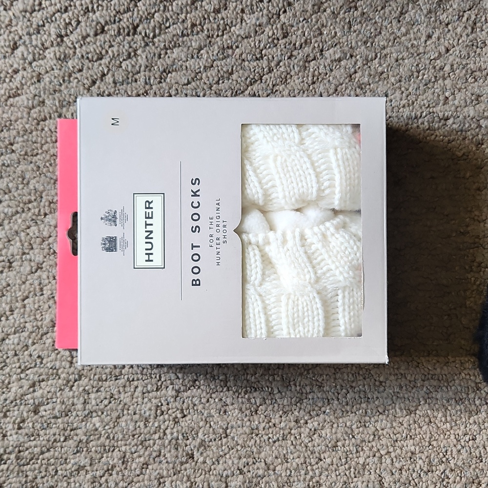 ❌️❌️SOLD❌️❌️Hunter Short boot socks white SZ M NWT NWT/NEW